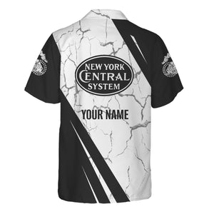 Railspirit Personalized New York Central Railroad Hawaiian Shirt Crackle Texture Style Shirt For Trackhead