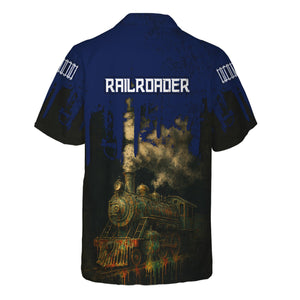 Railspirit Personalized Baltimore and Ohio Railroad Hawaiian Shirt Vintage Train Art Style B&O Shirt For Locomotive Fans
