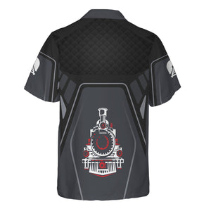 Railspirit Personalized Northern Pacific Railway Hawaiian Shirt Steam Locomotive Engine Graphic Train Shirt All Over Print