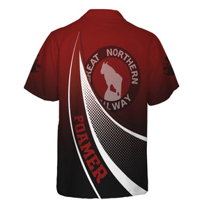 Railspirit Personalized Great Northern Railway Hawaiian Shirt Railway-Themed Style GNR Shirt Gift Idea For Trainspotter