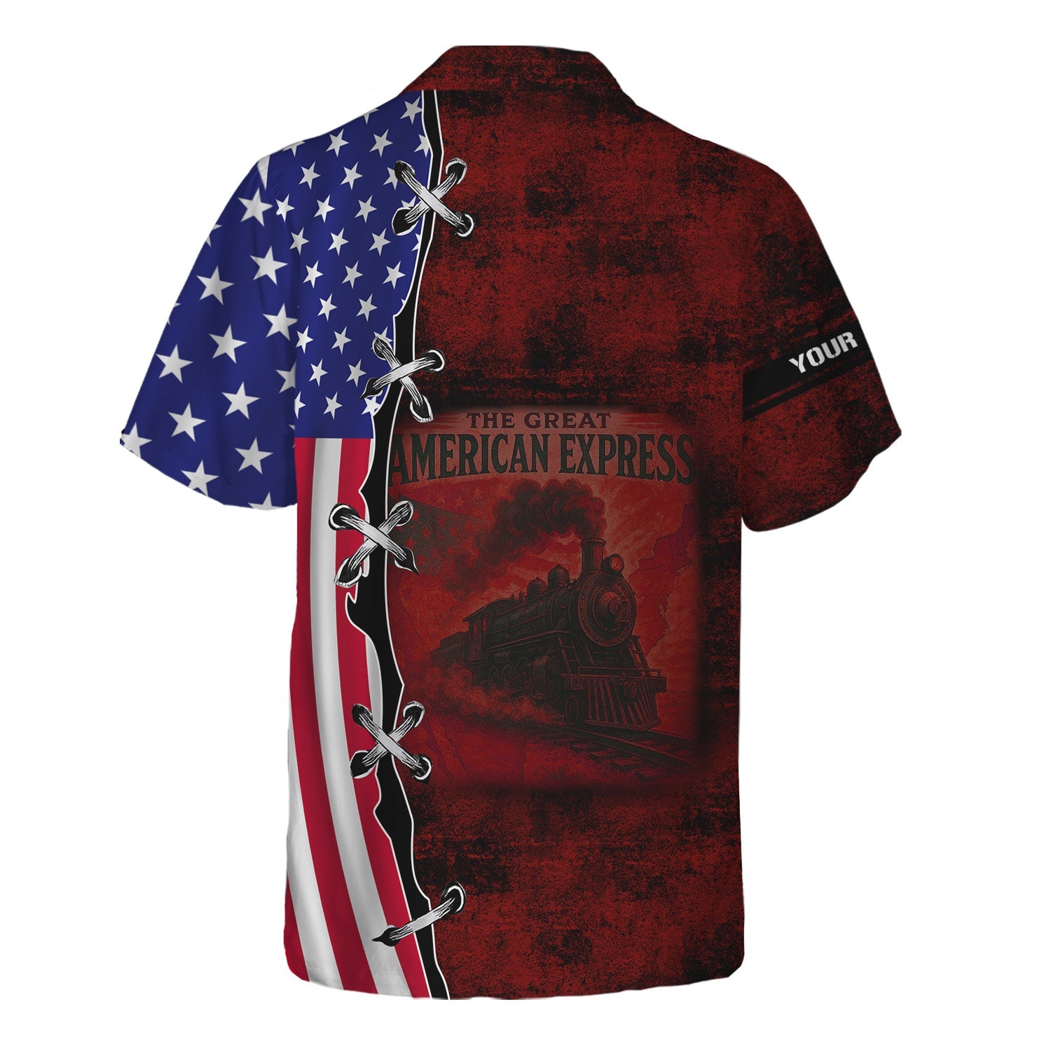 Railspirit Personalized Great Northern Railway Hawaiian Shirt Retro American Express Train With USA Flag GNR Shirt