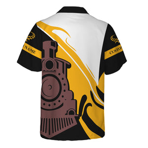 Railspirit Personalized Great Northern Railway Hawaiian Shirt Flame-Inspired Style GNR Shirt Gift Idea For Train Lovers