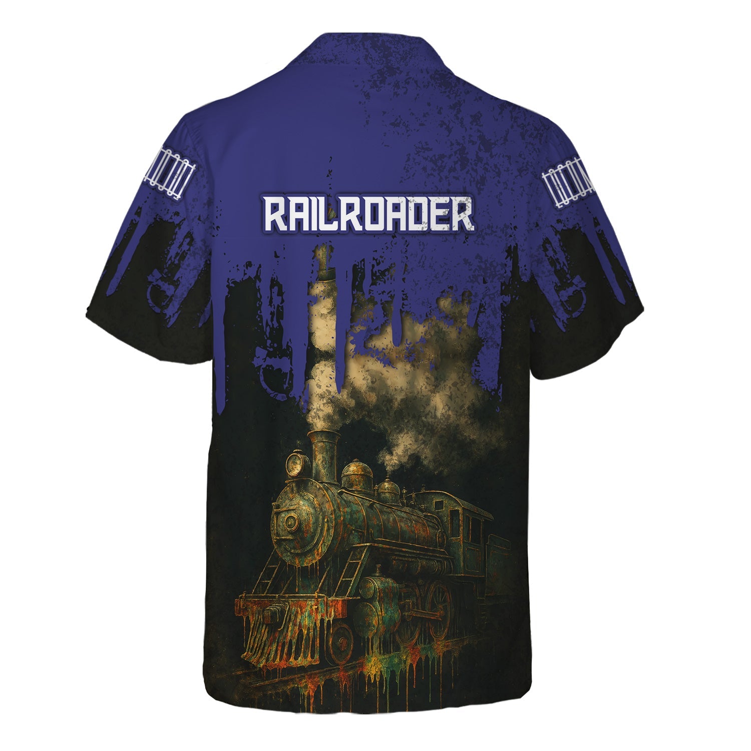 Railspirit Personalized Chicago, Burlington and Quincy Railroad Hawaiian Shirt Vintage Train Art Style Shirt For Locomotive Fans