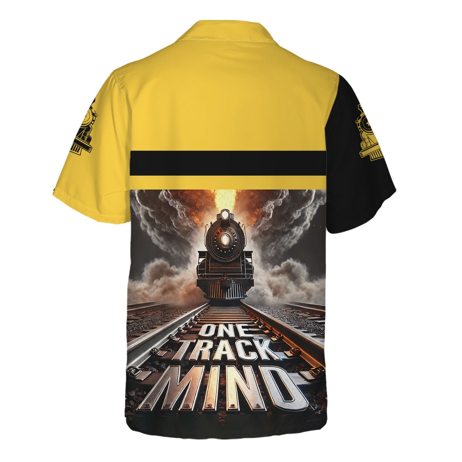 Railspirit Personalized Erie Railroad Hawaiian Shirt One Track Mind Train Printed Shirt