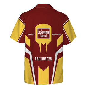 Railspirit Personalized Delaware, Lackawanna and Western Railroad Hawaiian Shirt Custom Year Railroader DL&W Shirt Gift Idea For Train Lover