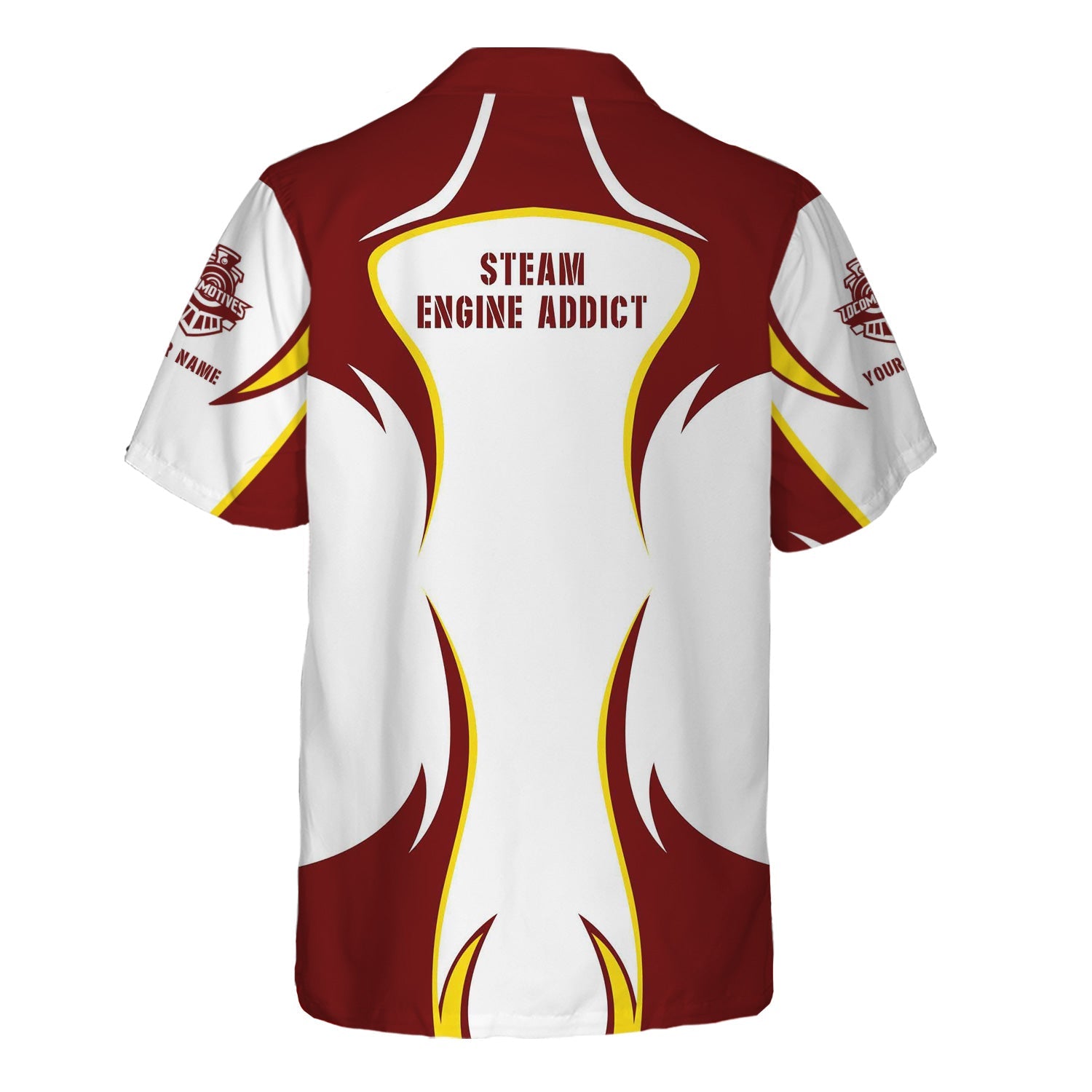 Railspirit Personalized Delaware, Lackawanna and Western Railroad Hawaiian Shirt Distinctive Flame Style DL&W Shirt For Steam Engine Addict