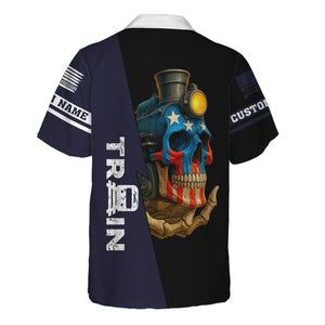 Railspirit Personalized Chessie System Railroad Hawaiian Shirt Train Skull American Flag Shirt All Over Print