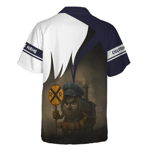 Railspirit Personalized Chessie System Railroad Hawaiian Shirt Angry Train Hawaiian Shirt Gift Idea For Train Lover
