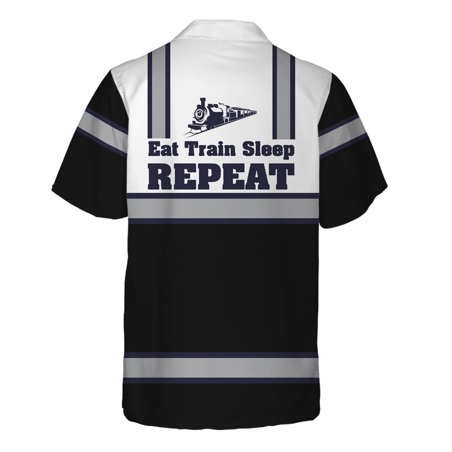 Railspirit Custom Name Chessie System Railroad Hawaiian Shirt Eat Train Sleep Repeat Printed Train Shirt