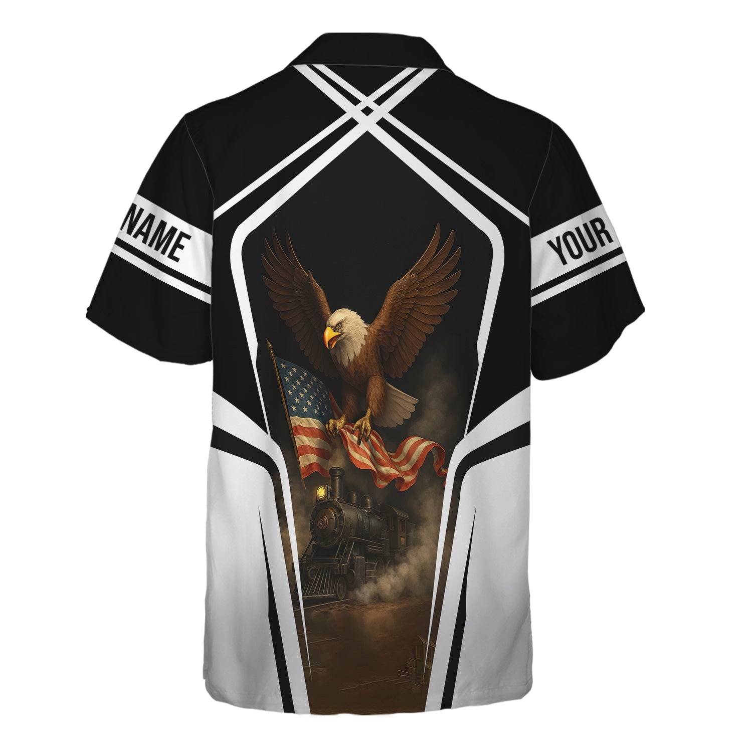 Railspirit Personalized Atlantic Coast Line Railroad Hawaiian Shirt American Eagle Vintage Train Shirt