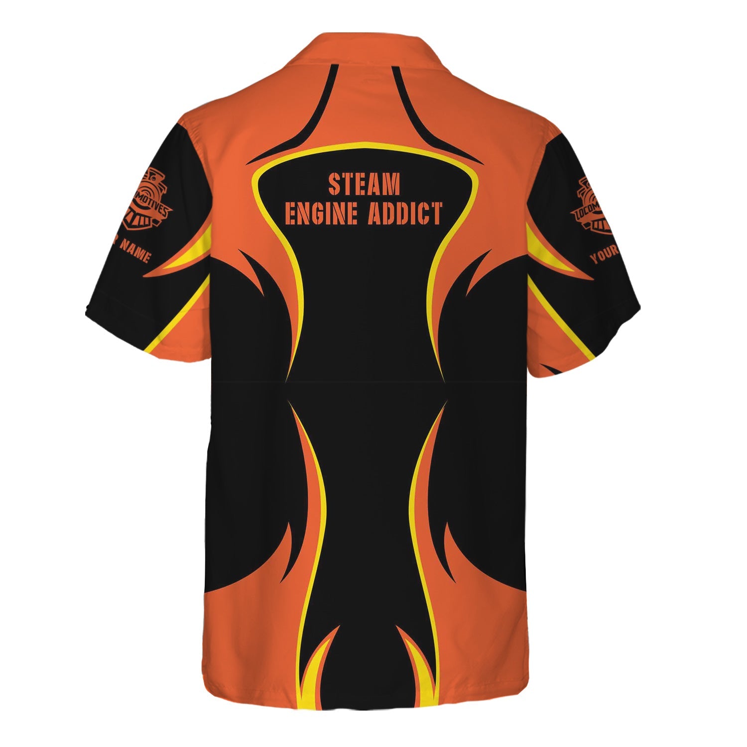 Railspirit Personalized Illinois Central Railroad Hawaiian Shirt Distinctive Flame Style Shirt For Steam Engine Addict