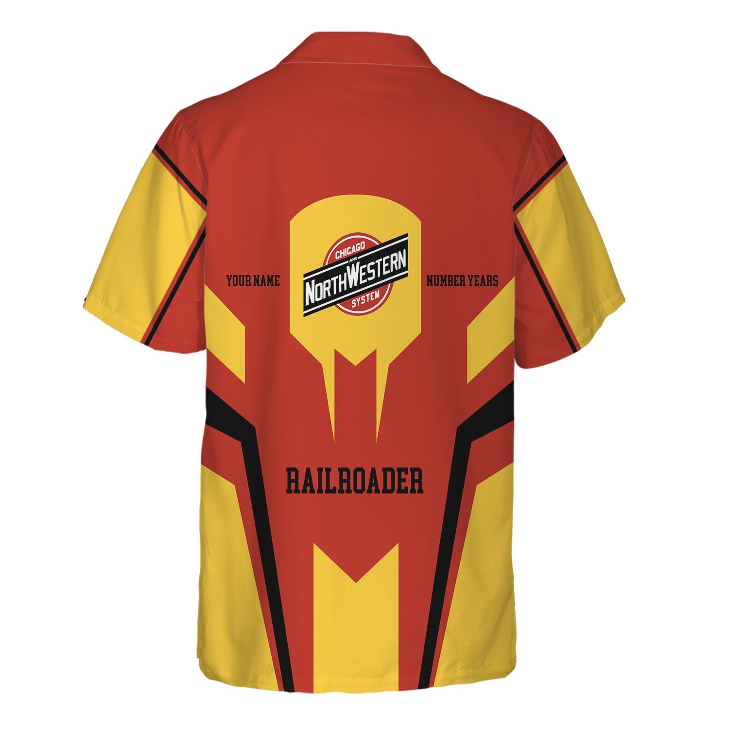 Railspirit Personalized Chicago and North Western Railway Hawaiian Shirt Custom Year Railroader Shirt Gift Idea For Train Lover