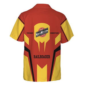 Railspirit Personalized Chicago and North Western Railway Hawaiian Shirt Custom Year Railroader Shirt Gift Idea For Train Lover