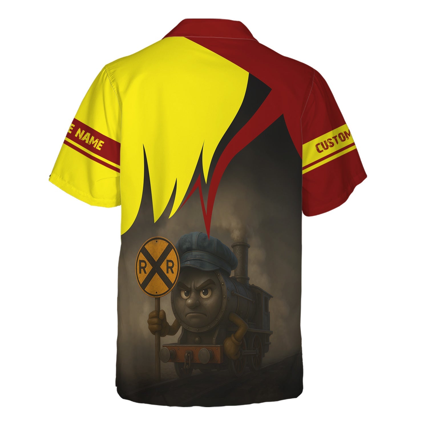 Railspirit Personalized Denver and Rio Grande Western Railroad Hawaiian Shirt Angry Train Hawaiian Shirt Gift Idea For Train Lover