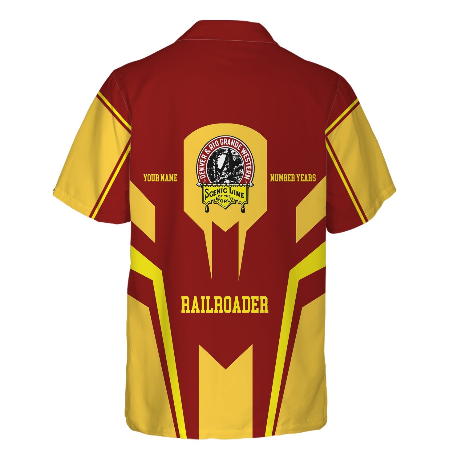 Railspirit Personalized Denver and Rio Grande Western Railroad Hawaiian Shirt Custom Year Railroader Shirt Gift Idea For Train Lover