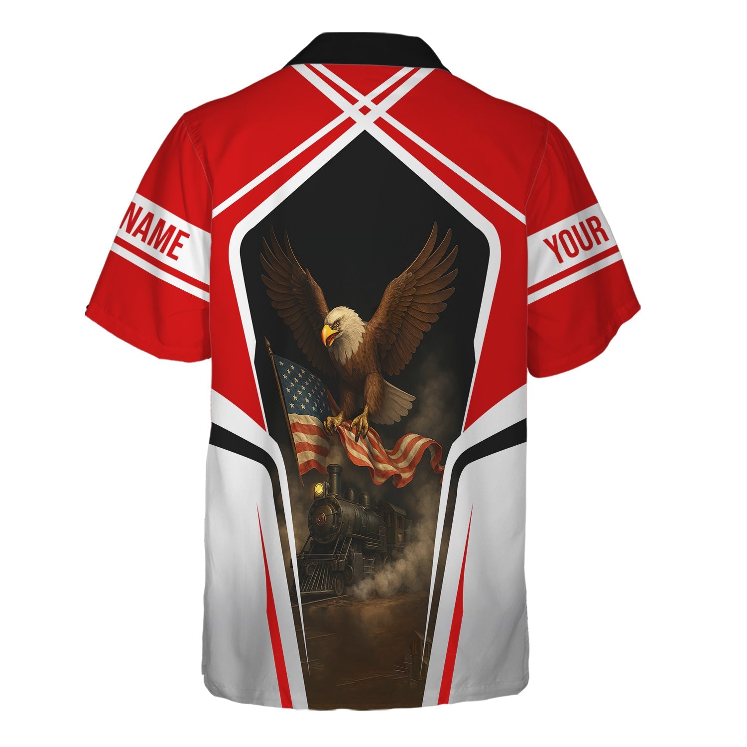 Railspirit Personalized Missouri Pacific Railroad Hawaiian Shirt American Eagle Vintage Train Shirt