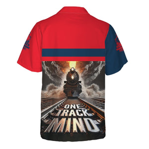 Railspirit Personalized Wabash Railroad Hawaiian Shirt One Track Mind Train Printed Shirt