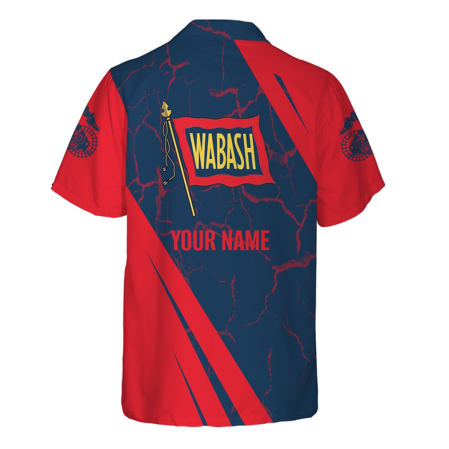 Railspirit Personalized Wabash Railroad Hawaiian Shirt Crackle Texture Style Shirt For Trackhead