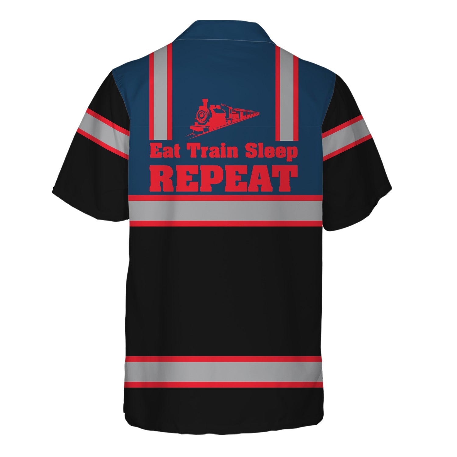 Railspirit Custom Name Wabash Railroad Hawaiian Shirt Eat Train Sleep Repeat Printed Train Shirt