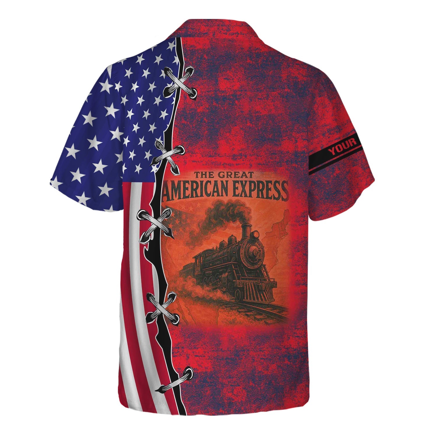 Railspirit Personalized Wabash Railroad Hawaiian Shirt Retro American Express Train With USA Flag Shirt