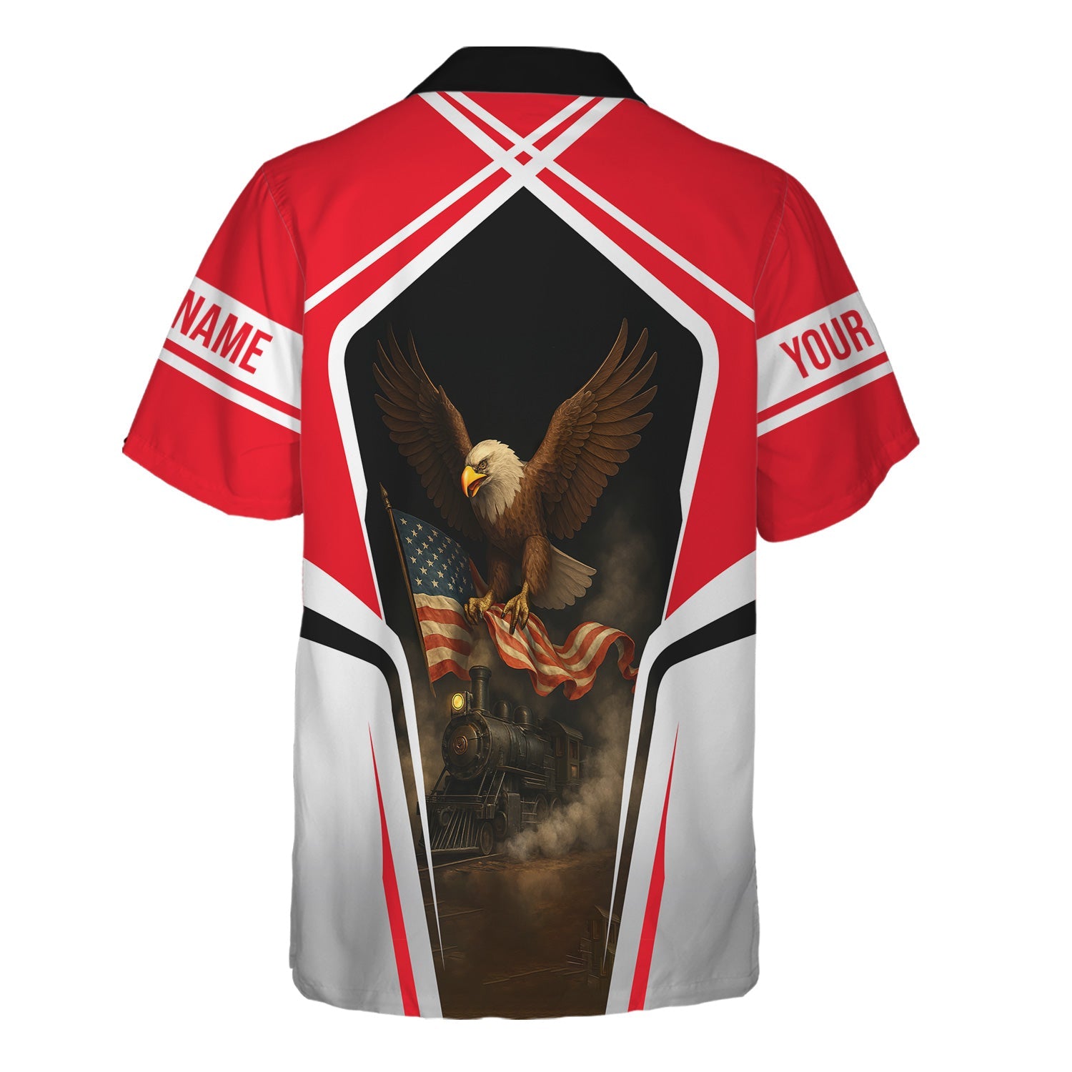 Railspirit Personalized Wabash Railroad Hawaiian Shirt American Eagle Vintage Train Shirt