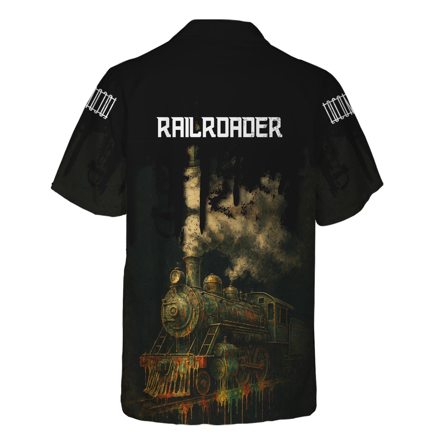 Railspirit Personalized Reading Railroad Hawaiian Shirt Vintage Train Art Style Shirt For Locomotive Fans