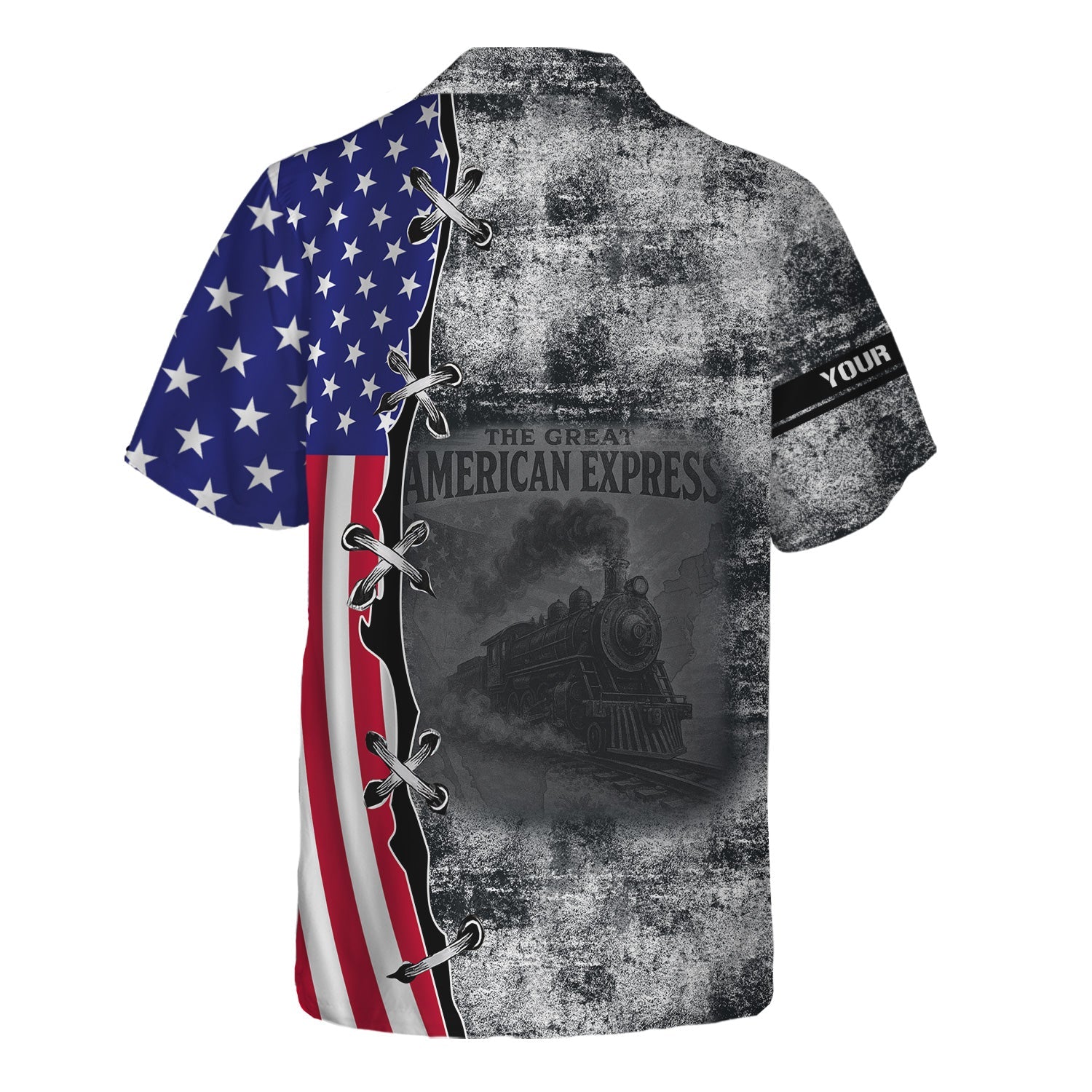 Railspirit Personalized Western Pacific Railroad Hawaiian Shirt Retro American Express Train With USA Flag Shirt