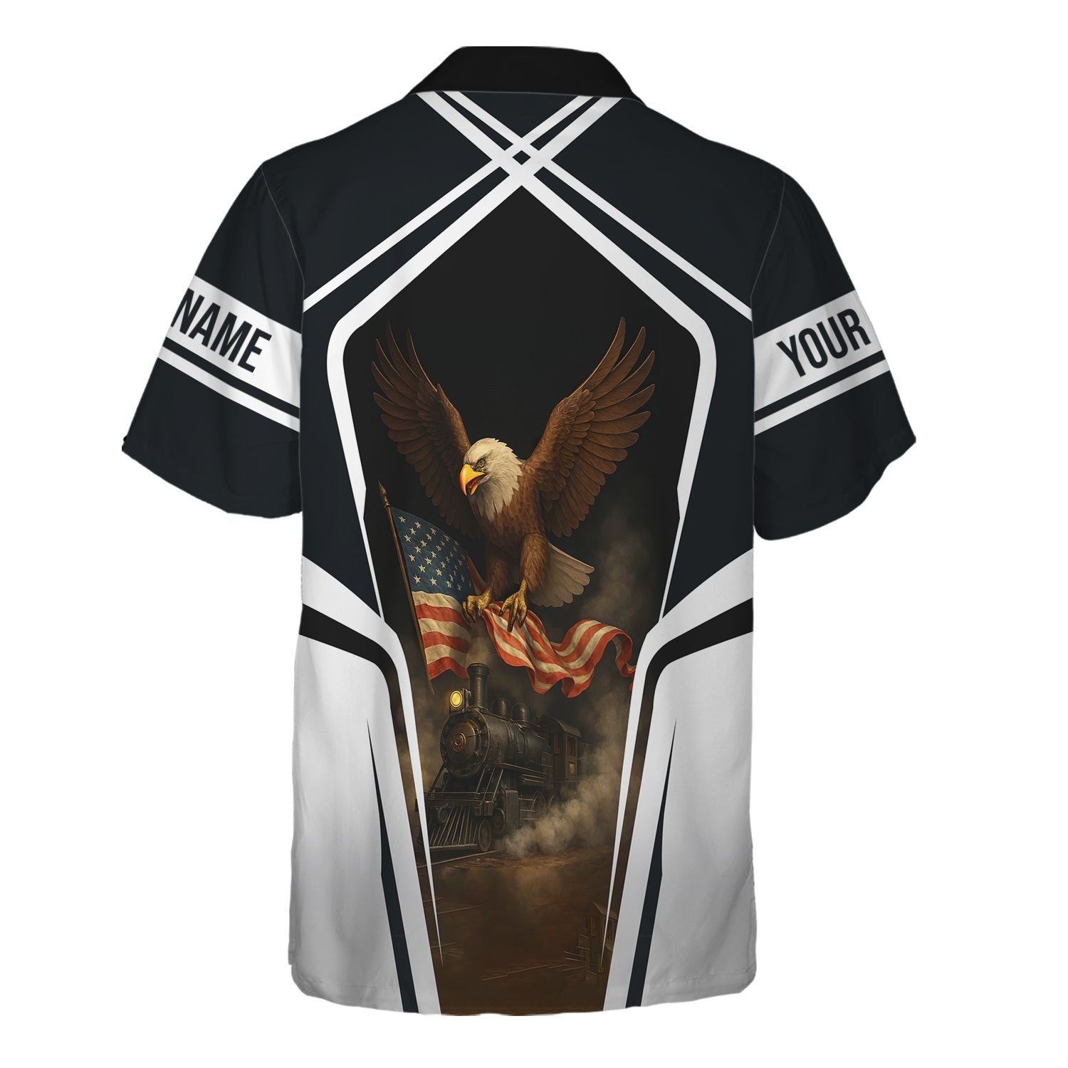 Railspirit Personalized Western Pacific Railroad Hawaiian Shirt American Eagle Vintage Train Shirt