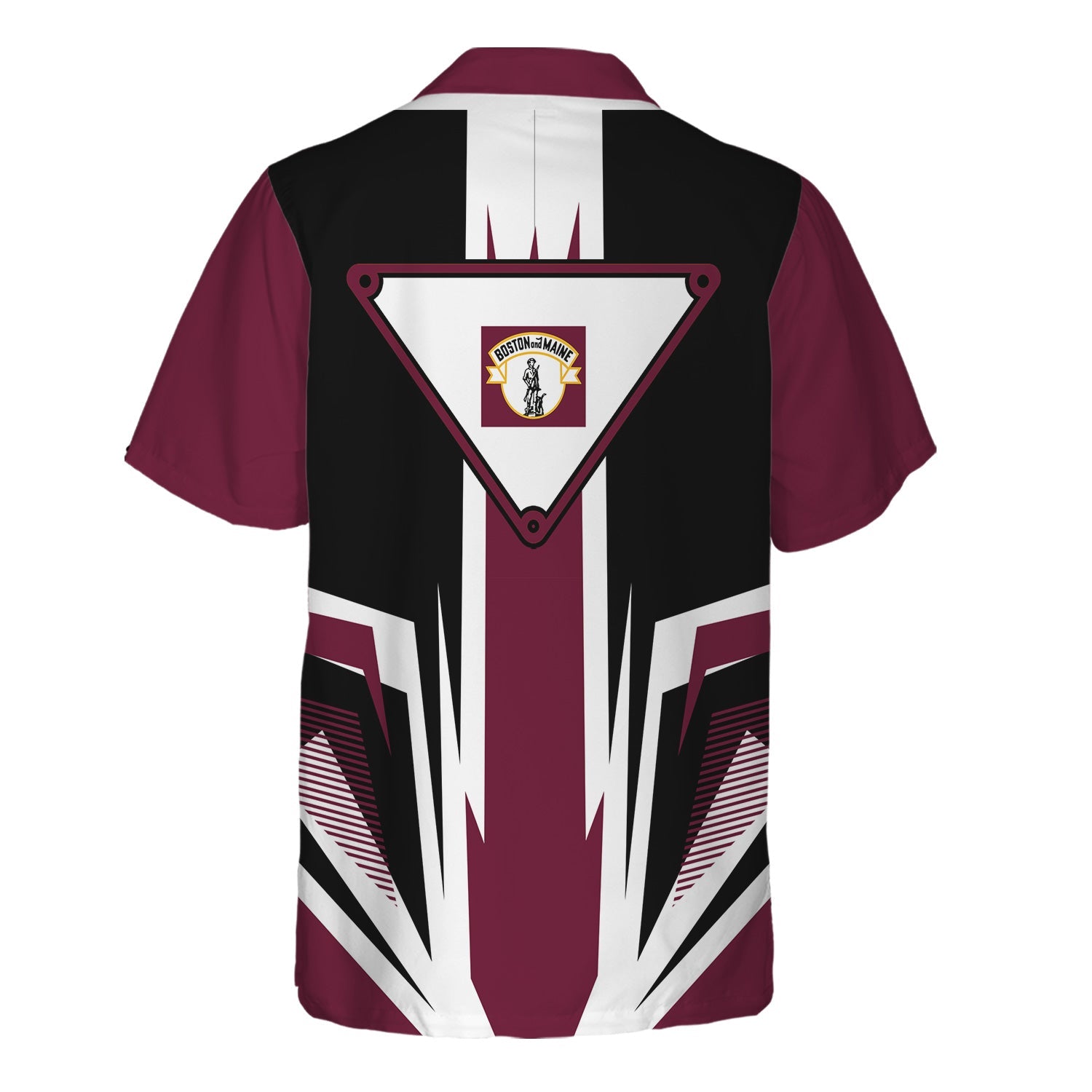 Railspirit Boston and Maine Railroad Hawaiian Shirt Bold Graphic Style All Over Printed Shirt