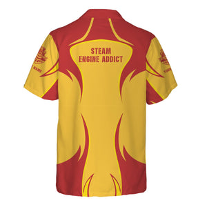 Railspirit Personalized Louisville and Nashville Railroad Hawaiian Shirt Distinctive Flame Style L&N Shirt For Steam Engine Addict