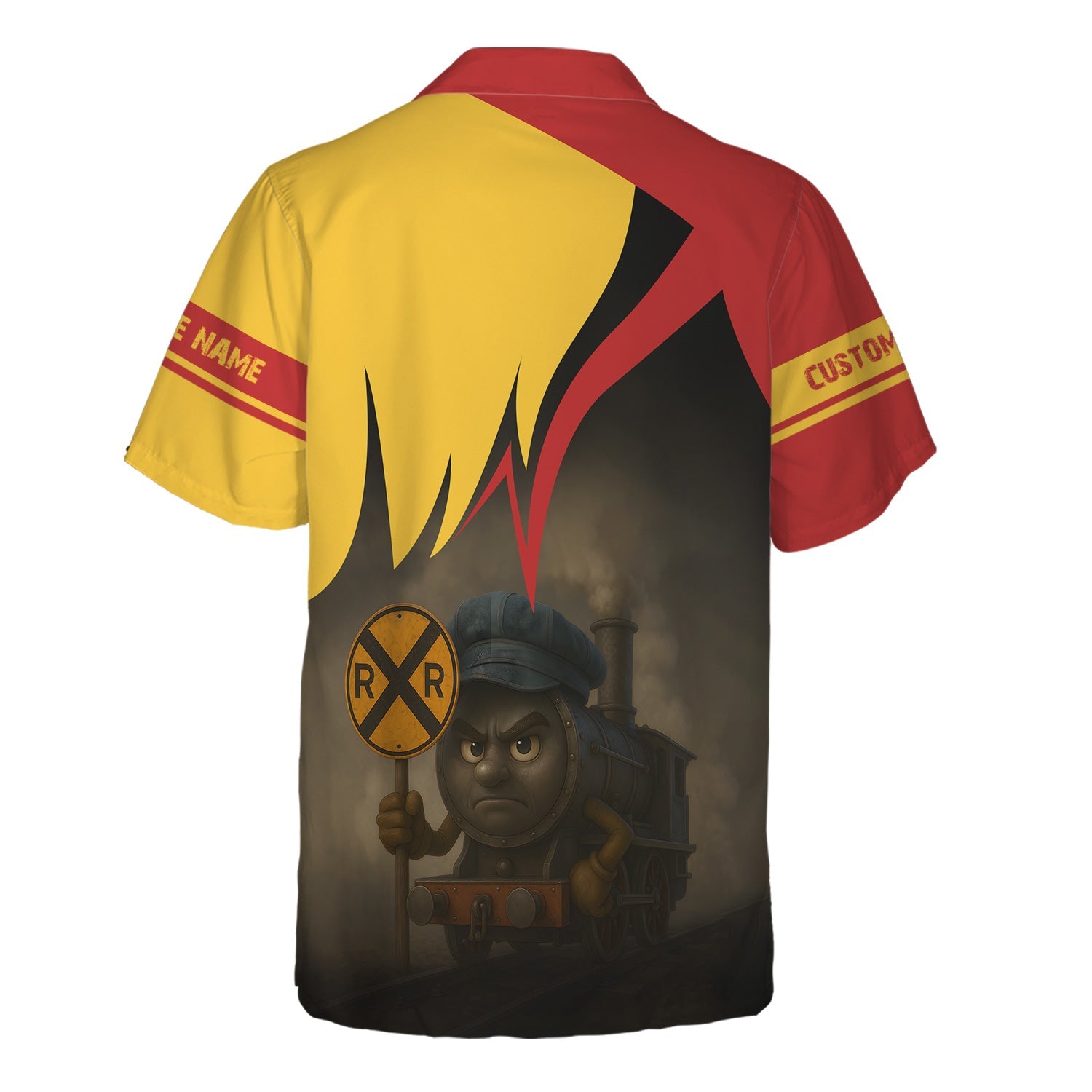 Railspirit Personalized Louisville and Nashville Railroad Hawaiian Shirt Angry Train L&N Hawaiian Shirt Gift Idea For Train Lover