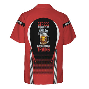 Railspirit  Personalized  Louisville and Nashville Railroad Hawaiian Shirt  Stress Is Caused By Not Having Enough Trains L&N Shirt All Over Print