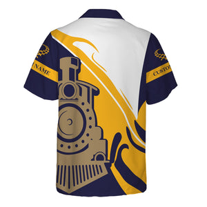 Railspirit Personalized Chesapeake and Ohio Railway Hawaiian Shirt Flame-Inspired Style C&O Shirt Gift Idea For Train Lovers
