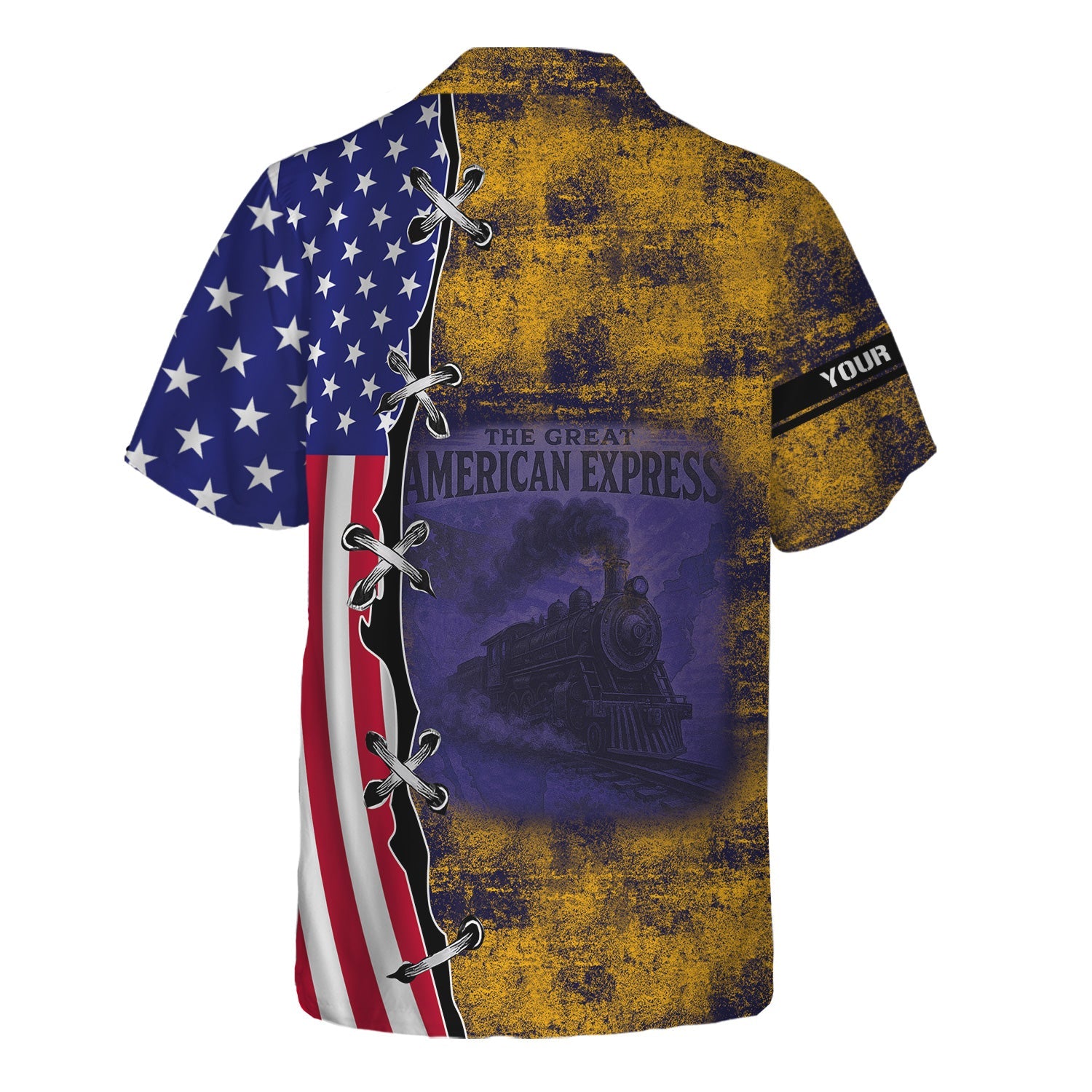 Railspirit Personalized Chesapeake and Ohio Railway Hawaiian Shirt Retro American Express Train With USA Flag C&O Shirt