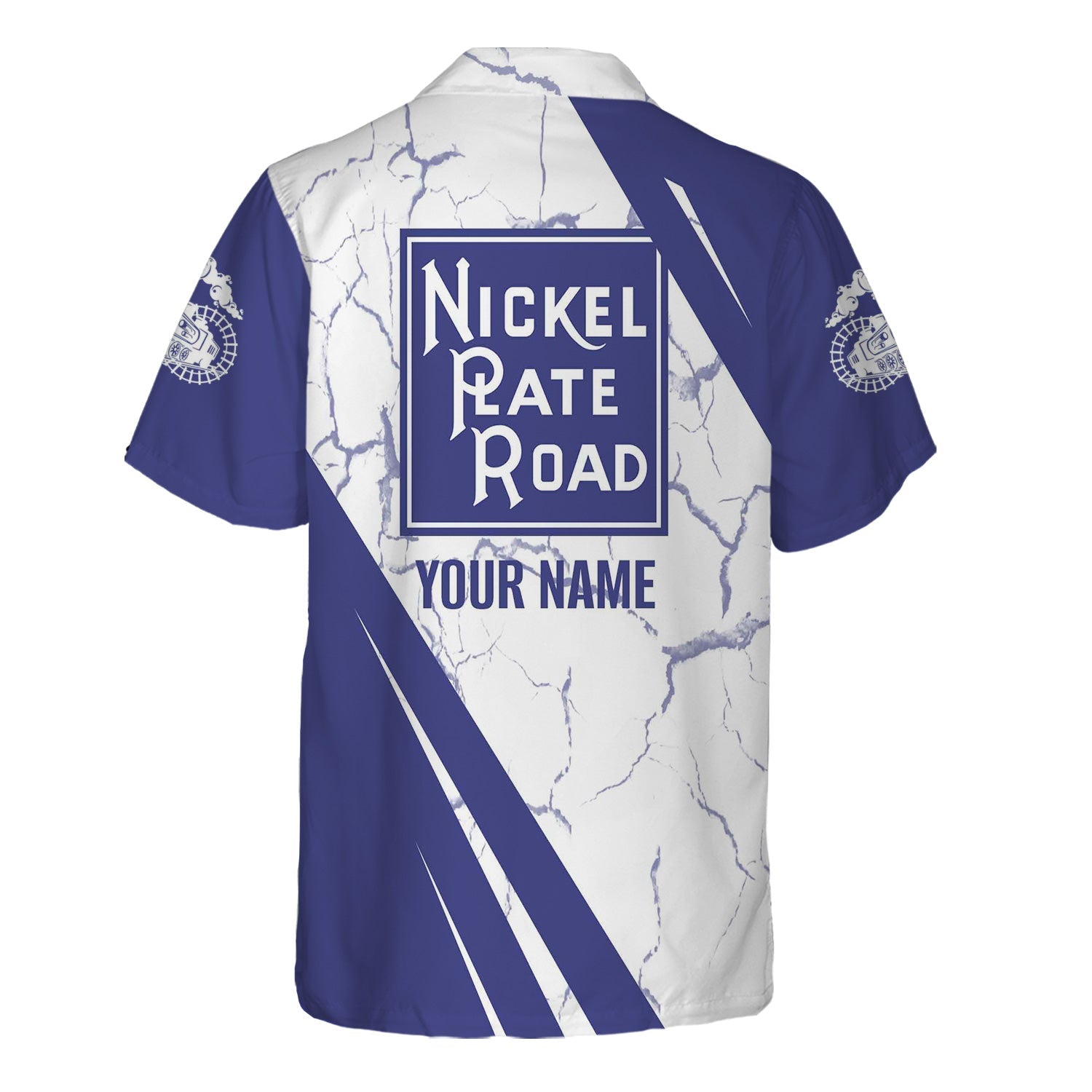 Railspirit Personalized New York, Chicago and St. Louis Railroad Hawaiian Shirt Crackle Texture Style Nickel Plate Road Shirt For Trackhead