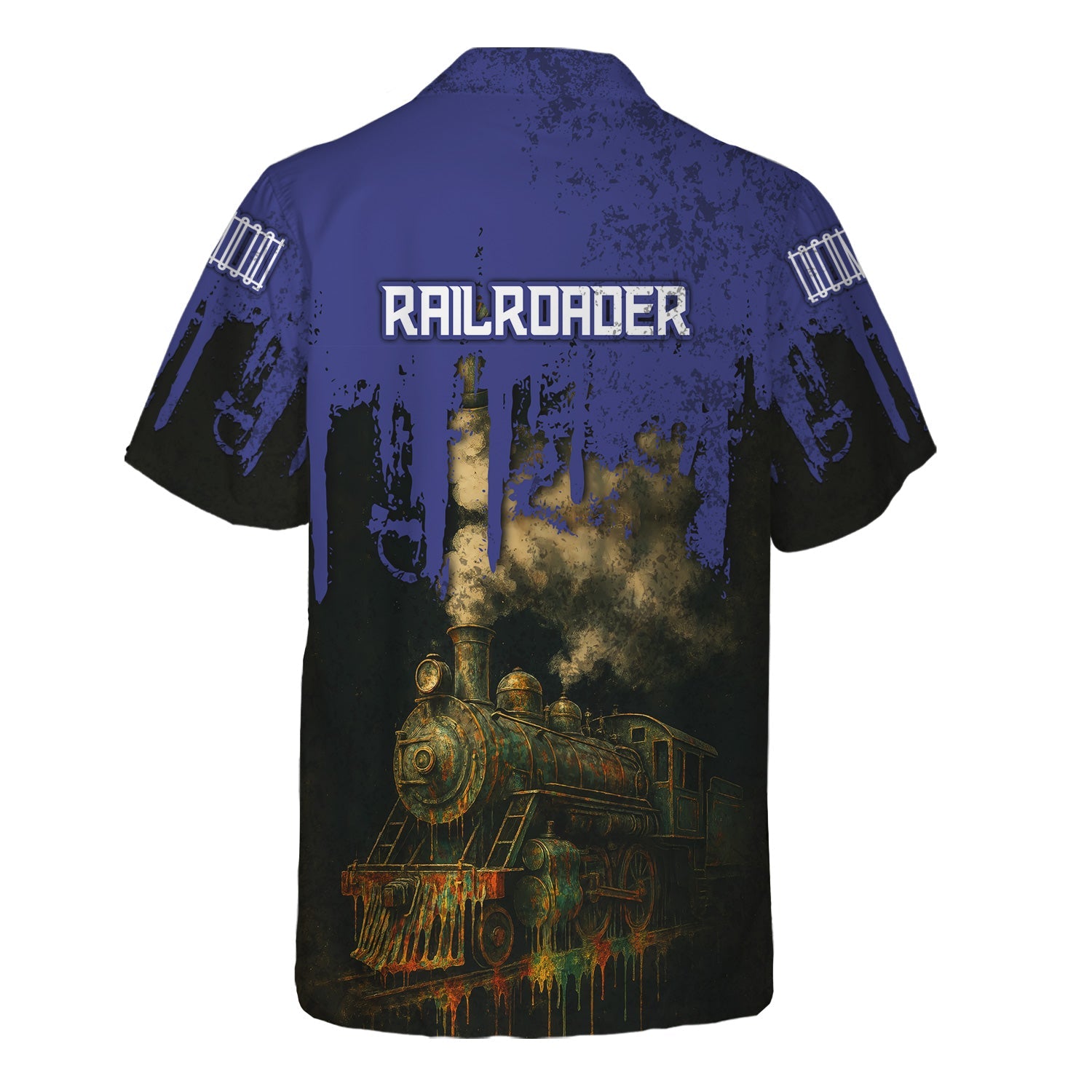 Railspirit Personalized New York, Chicago and St. Louis Railroad Hawaiian Shirt Vintage Train Art Style Nickel Plate Road Shirt For Locomotive Fans