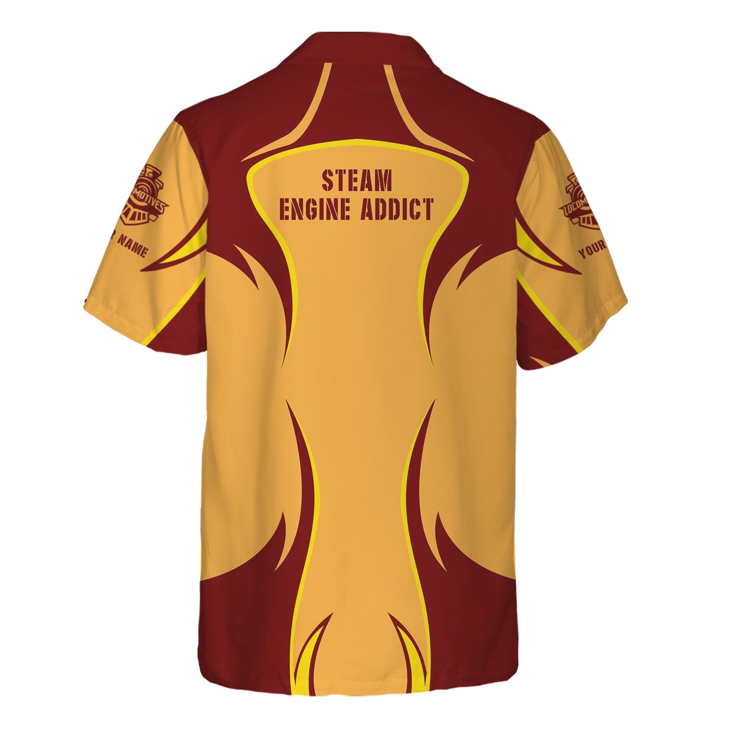 Railspirit Personalized Duluth, Missabe, & Iron Range Railroad Hawaiian Shirt Distinctive Flame Style Shirt For Steam Engine Addict