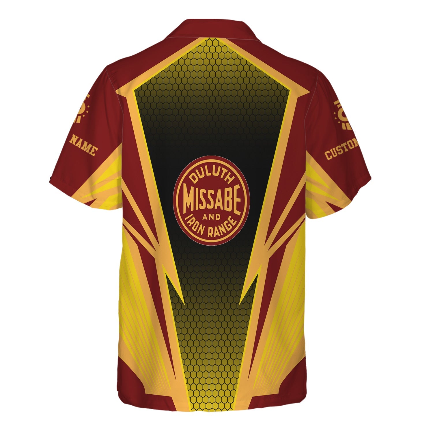 Railspirit Personalized Duluth, Missabe, & Iron Range Railroad Hawaiian Shirt Lightning Graphic Style Shirt Gift Idea For Train Lover