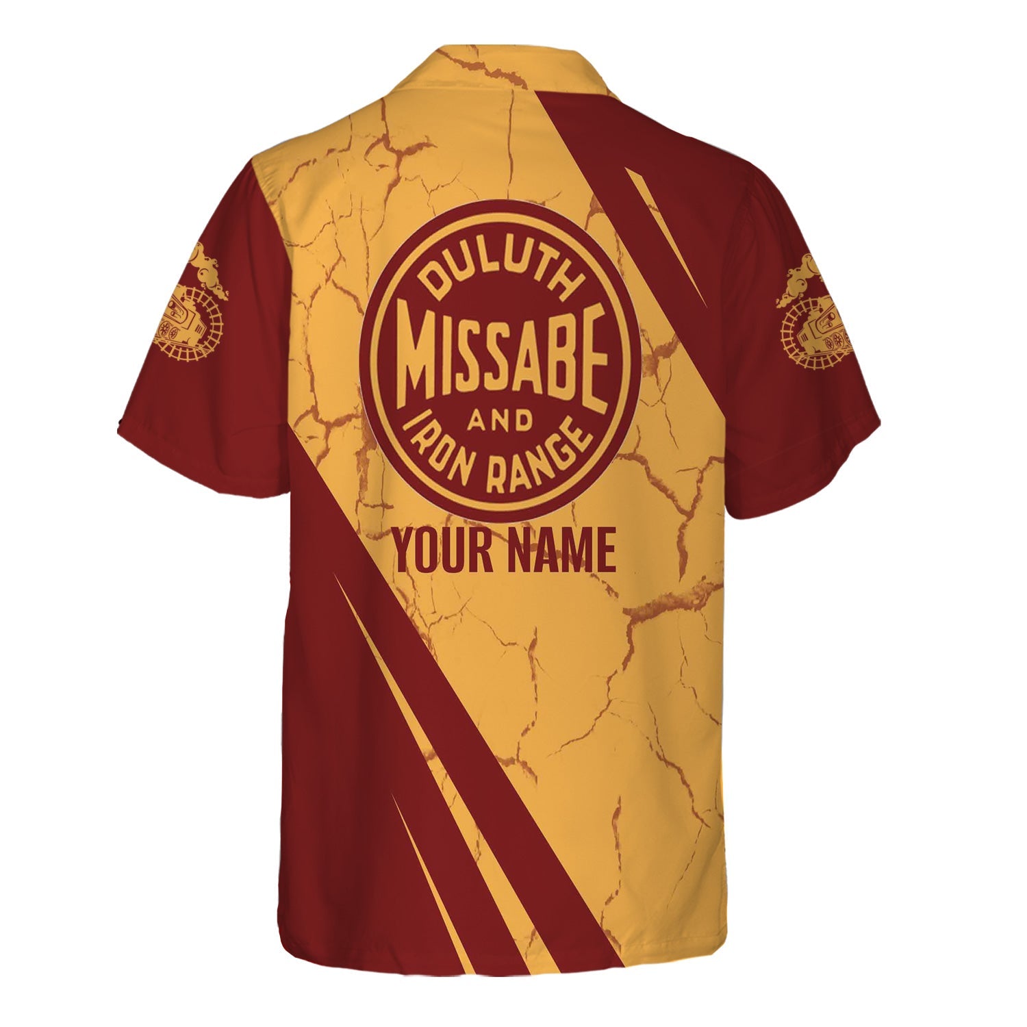 Railspirit Personalized Duluth, Missabe, & Iron Range Railroad Hawaiian Shirt Crackle Texture Style Shirt For Trackhead