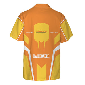 Railspirit Personalized BNSF Railway Hawaiian Shirt Custom Year Railroader Shirt Gift Idea For Train Lover