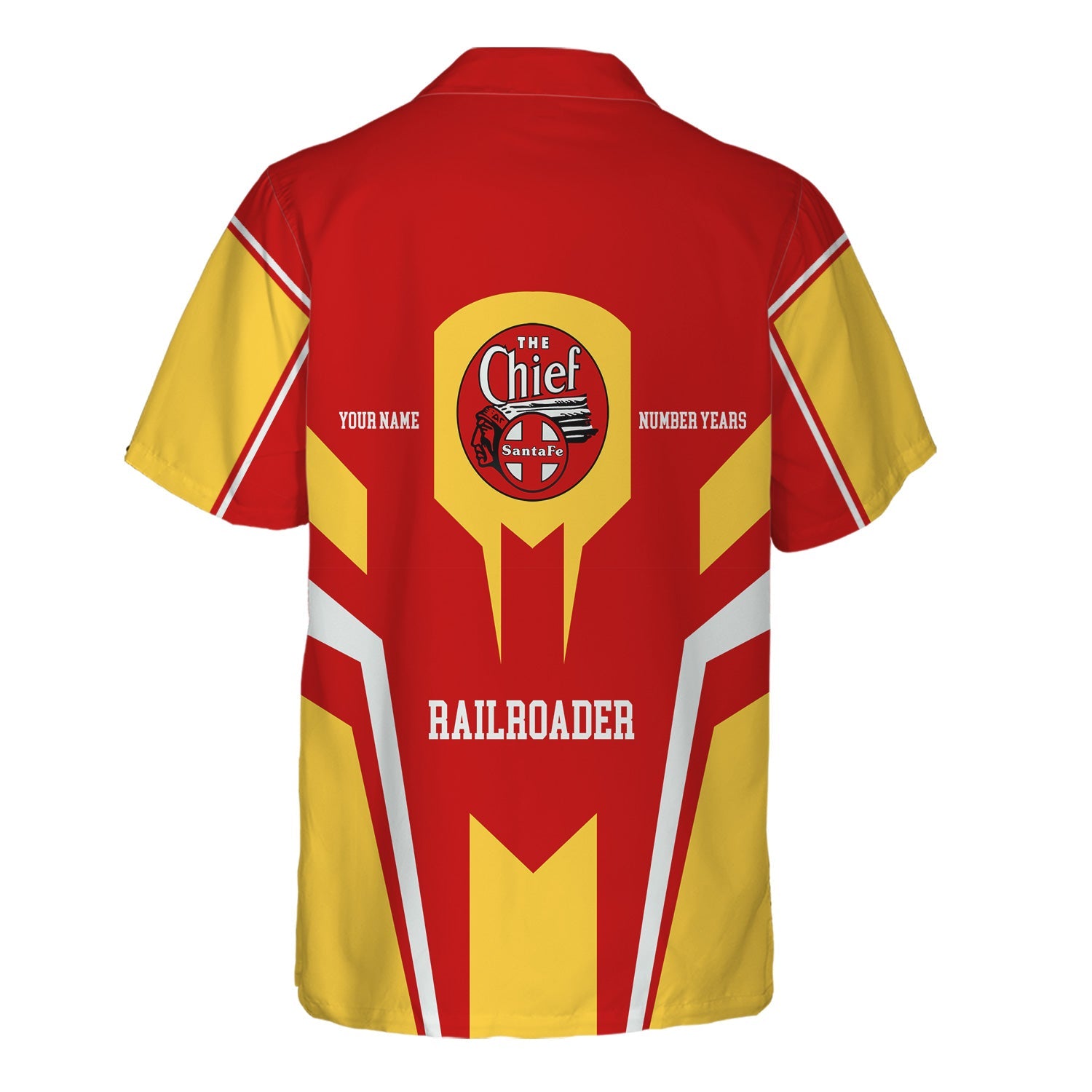 Railspirit Personalized The Chief Santa Fe Railroad Hawaiian Shirt Custom Year Railroader Shirt Gift Idea For Train Lover