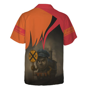 Railspirit Personalized Pacific Electric Railroad Hawaiian Shirt Angry Train Hawaiian Shirt Gift Idea For Train Lover