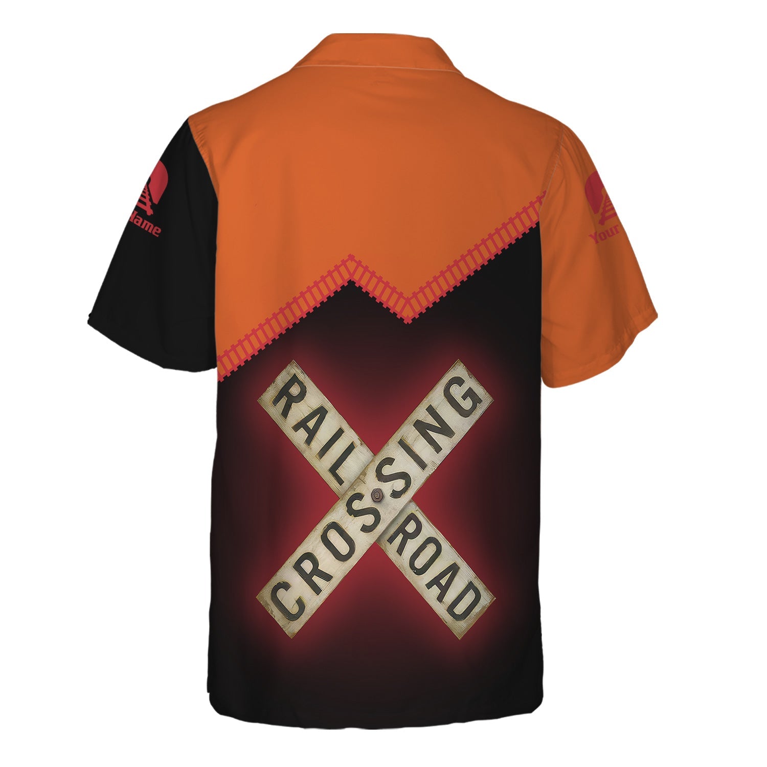 Railspirit Personalized Pacific Electric Railroad Hawaiian Shirt Railroad Crossing Printed Train Track Shirt