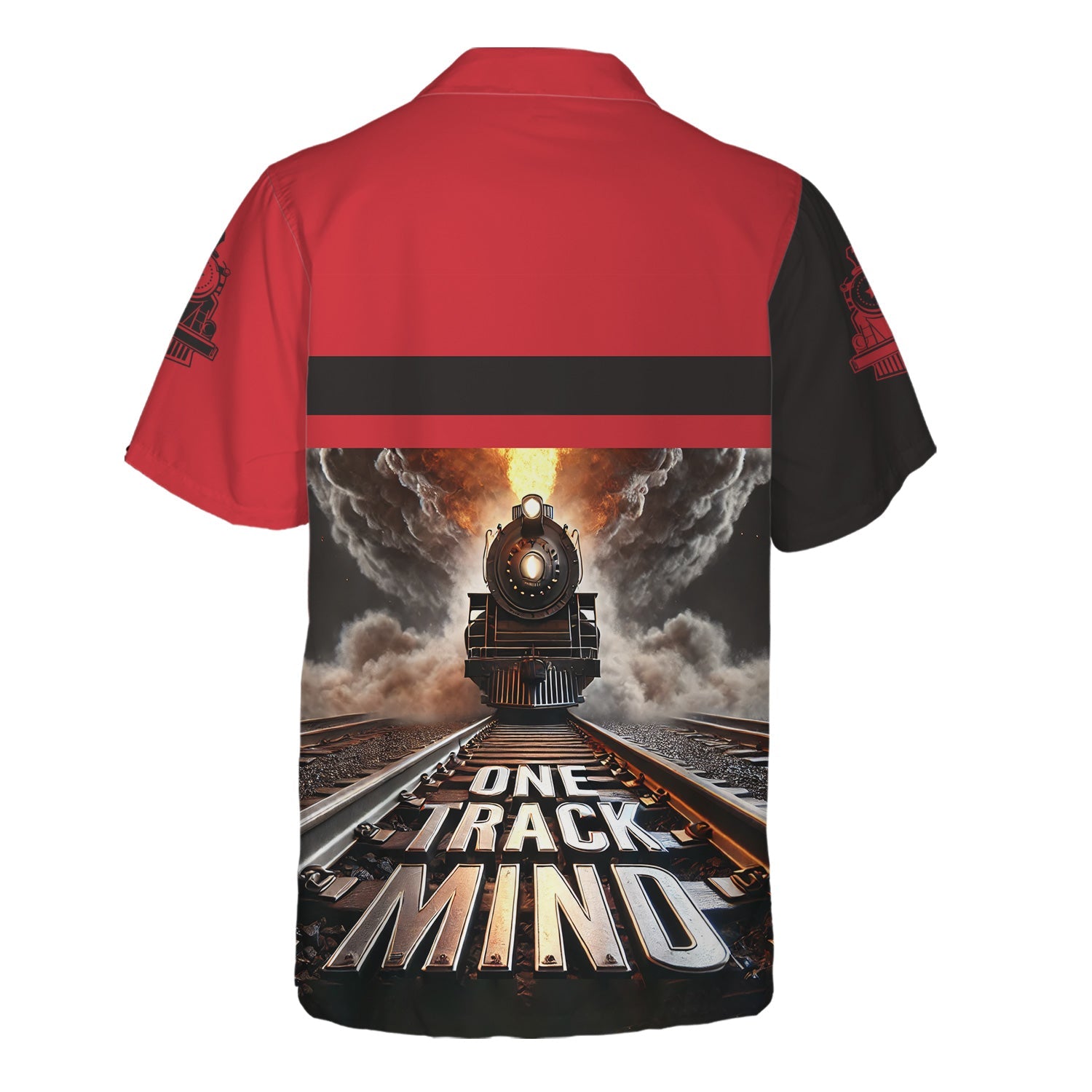 Railspirit Personalized Pacific Electric Railroad Hawaiian Shirt One Track Mind Train Printed Shirt