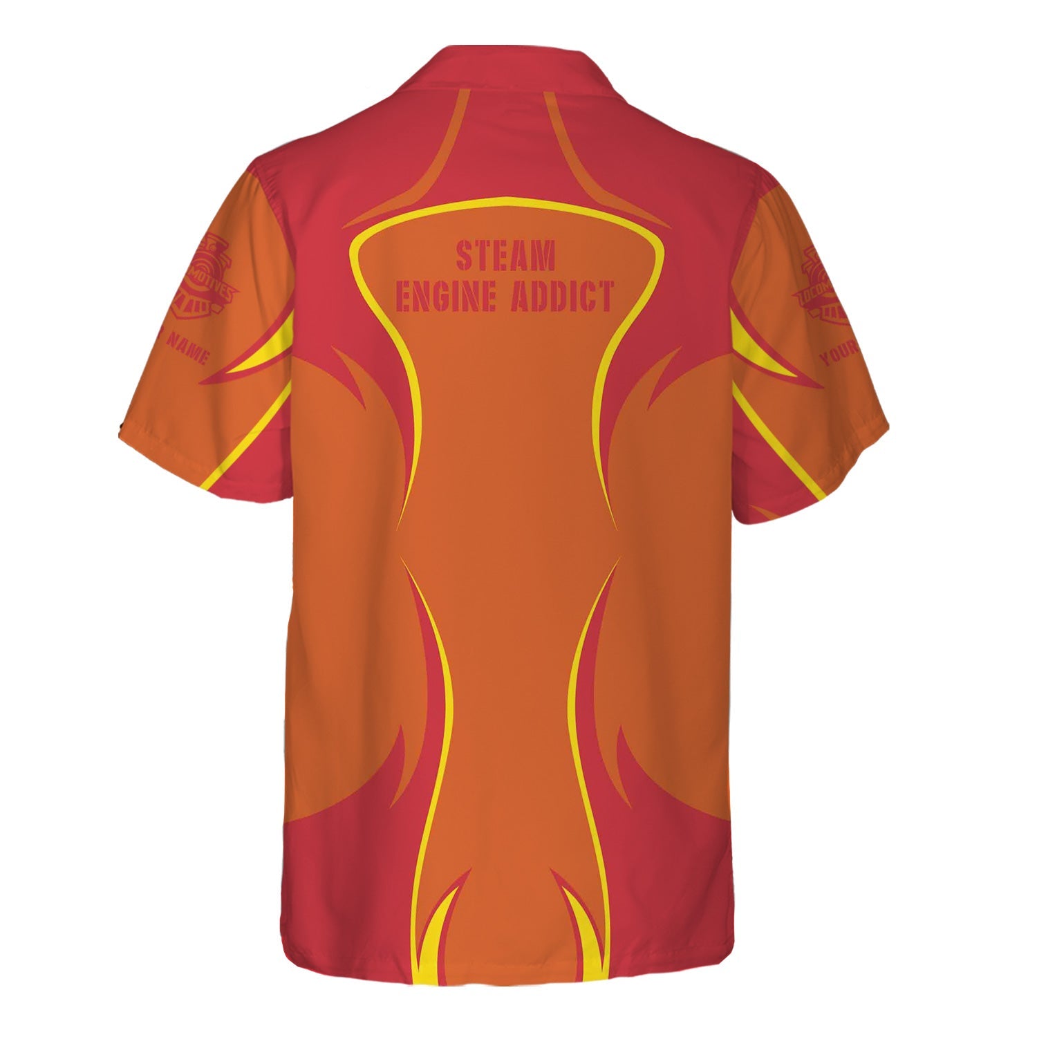 Railspirit Personalized Pacific Electric Railroad Hawaiian Shirt Distinctive Flame Style Shirt For Steam Engine Addict