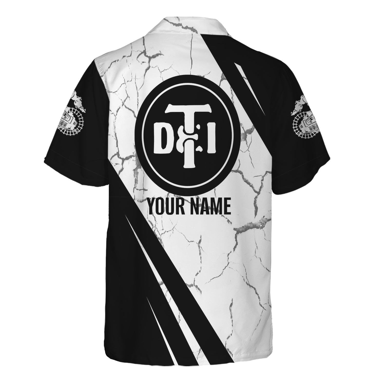 Railspirit Personalized Detroit Toledo And Ironton Railroad Hawaiian Shirt Crackle Texture Style Shirt For Trackhead