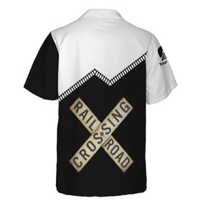 Railspirit Personalized Detroit Toledo And Ironton Railroad Hawaiian Shirt Railroad Crossing Printed Train Track Shirt