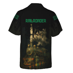 Railspirit Personalized Pittsburgh And Lake Erie Railroad Hawaiian Shirt Vintage Train Art Style Shirt For Locomotive Fans