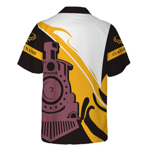 Railspirit Personalized Durango And Silverton Narrow Gauge Railroad Hawaiian Shirt Flame-Inspired Style Shirt Gift Idea For Train Lovers