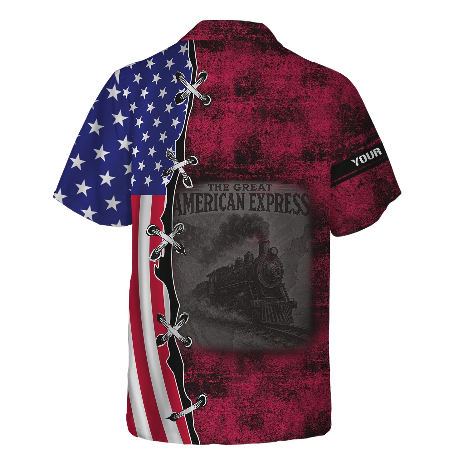 Railspirit Personalized Durango And Silverton Narrow Gauge Railroad Hawaiian Shirt Retro American Express Train With USA Flag Shirt